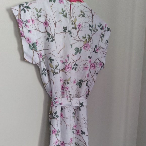 Pretty Piazza Del Tempio Italy, Floral Linen Jumpsuit Size XS - Picture 6 of 11